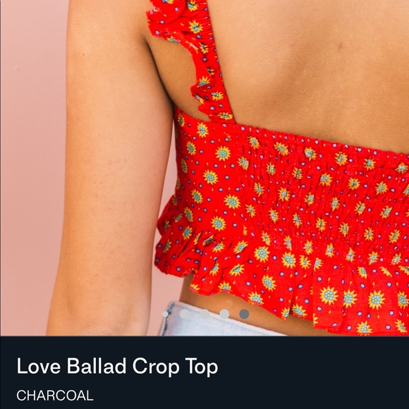 CHARCOAL Love Ballad Crop Top - Picture 3 of 5